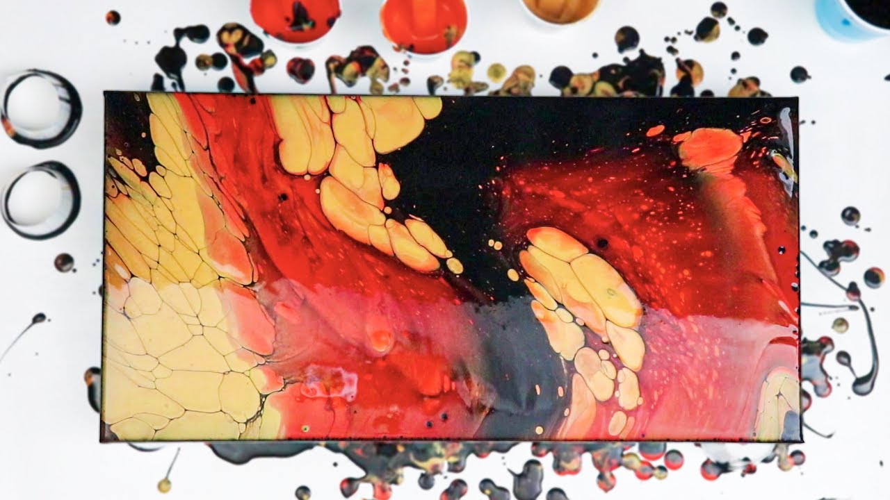(676) Stunning Open Cup Pour Technique + Amazing Cell Action! *Black, Red & Gold*