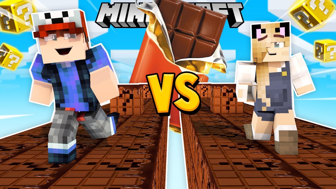 SZALONY WYŚCIG! - LUCKY BLOCKI Z CZEKOLADY W MINECRAFT! (Lucky Block Race) | Vito vs Bella