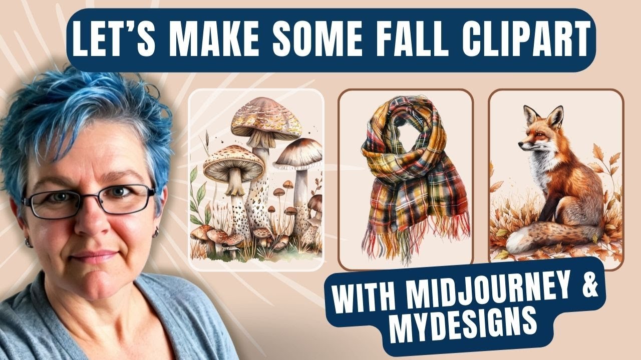 Создайте осенний клипарт для своего магазина на Etsy с помощью MidJourney и MyDesigns