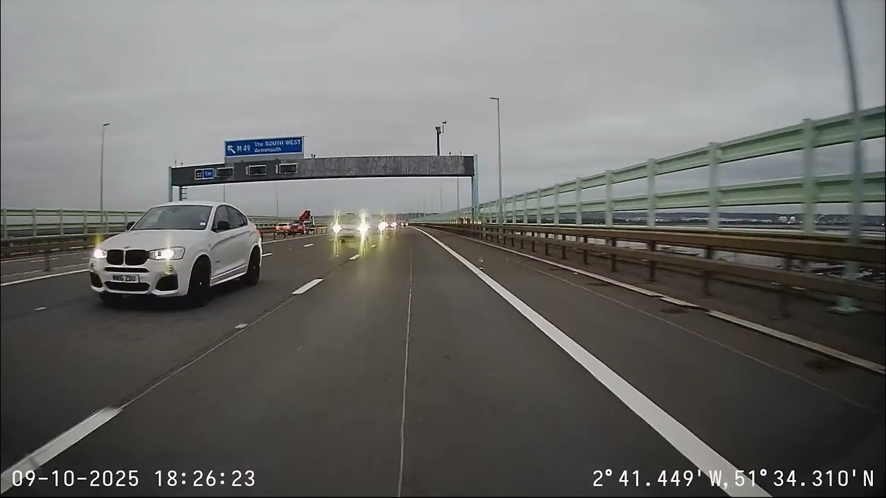 Пересечение моста Принца Уэльского по трассе М4: поездка с видеорегистратором из Англии в Уэльс, ...