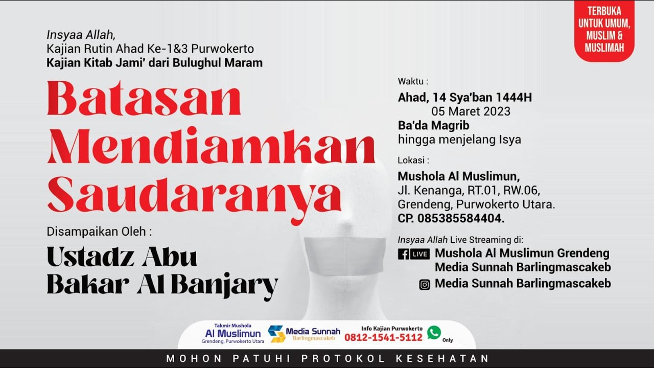Batasan Mendiamkan Saudaranya   Ustadz Abu Bakar Al Banjary