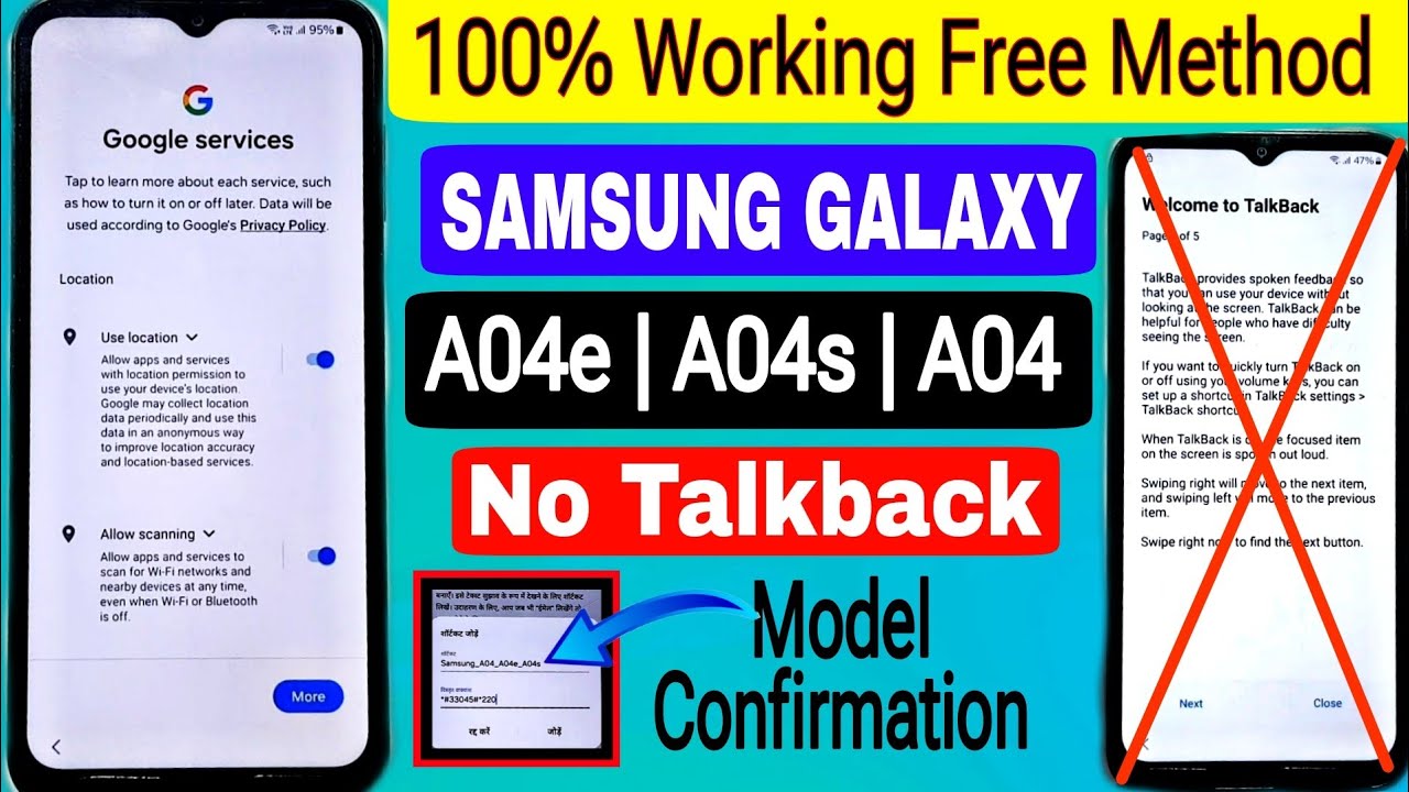Talkback not working👉Samsung A04, A04s, A04e FRP Bypass 2025 Android 13-14 Without Pc - New Code