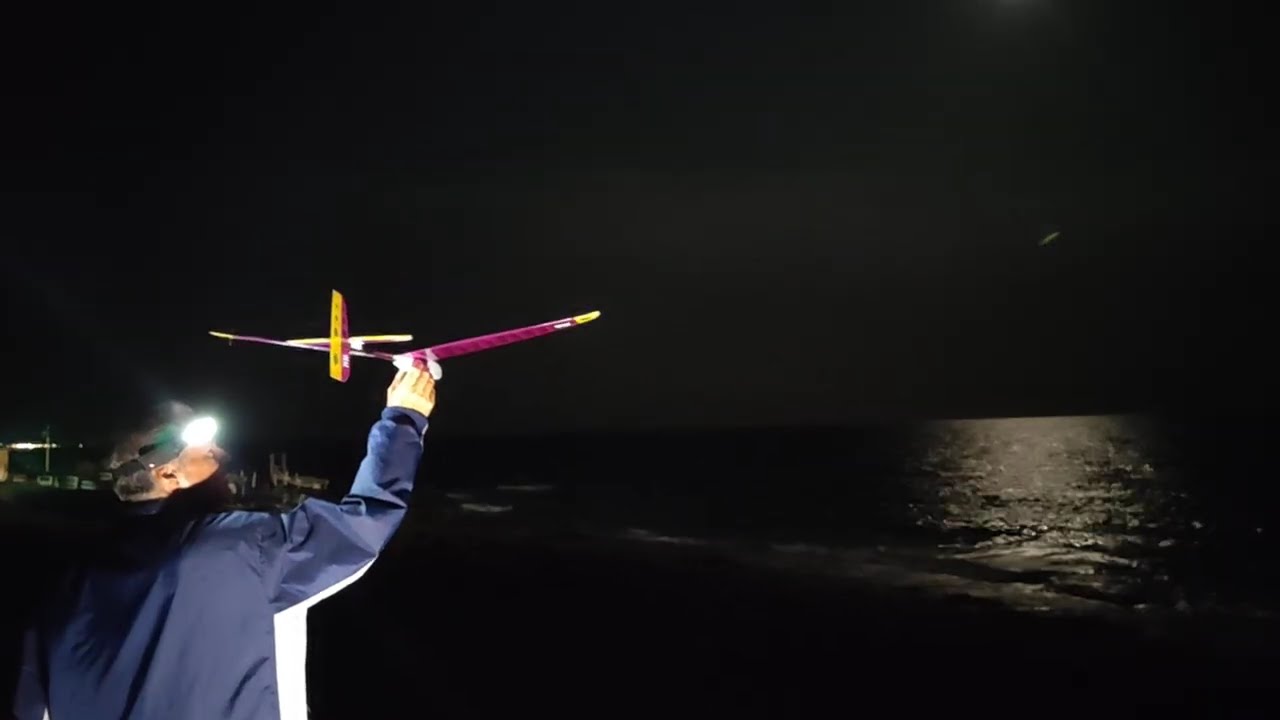 Aliantino Zanzara DLG in volo al chiaro di luna