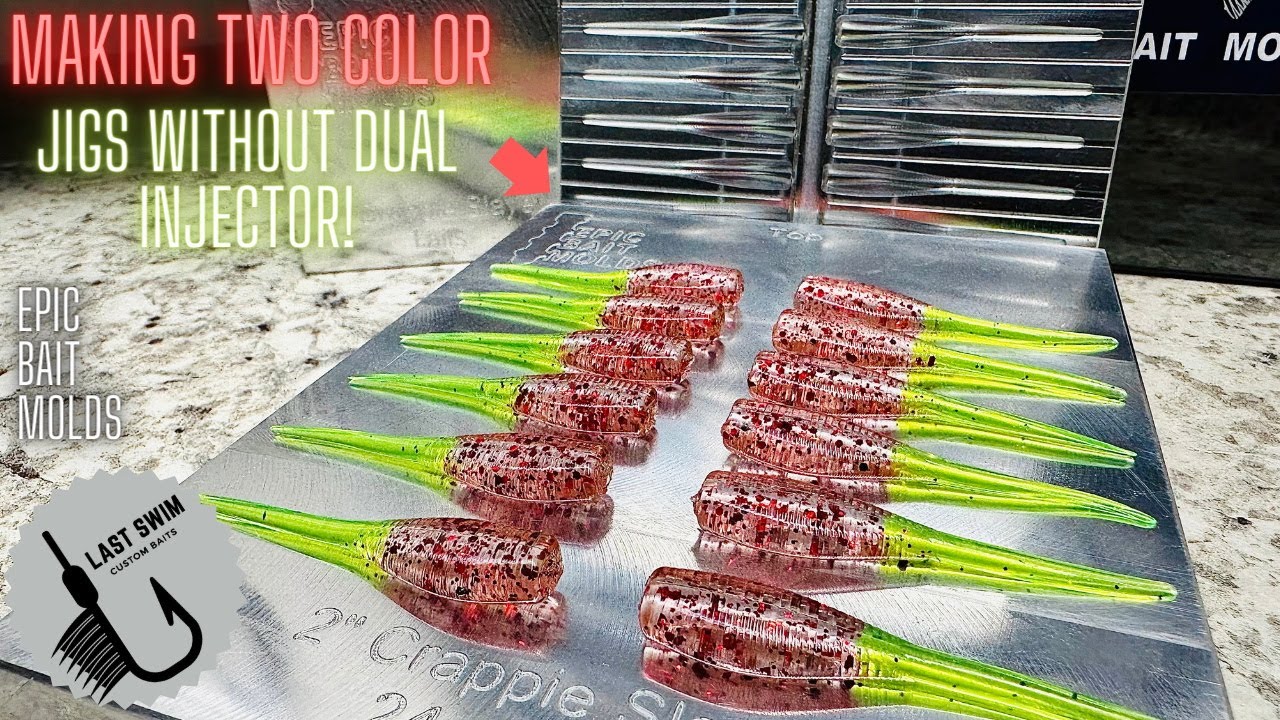 How to Make Two Color Crappie Jigs Without a Dual Injector! | Epic Bait Molds