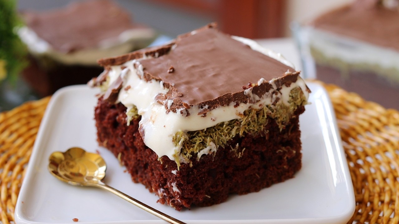 Pistachio Kunafa Chocolate Dream Cake Recipe by (YES I CAN COOK)
