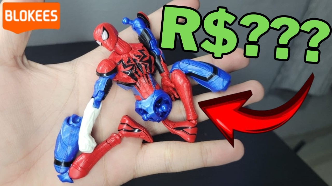 COMPREI O HOMEM ARANHA BARATINHO DA BLOKEES E ACHEI.....