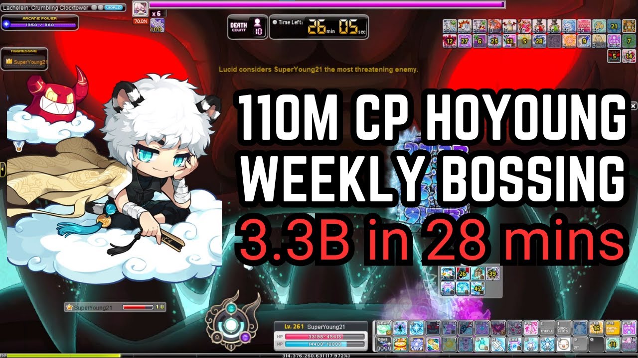 111m CP Hoyoung Full Weekly Bossing - 3.3b in 28 mins