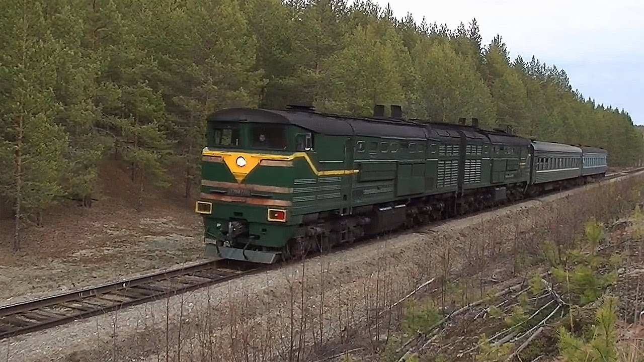 2ТЭ10М и дрезина АГС1-032 на перегоне Кирс-Гарь