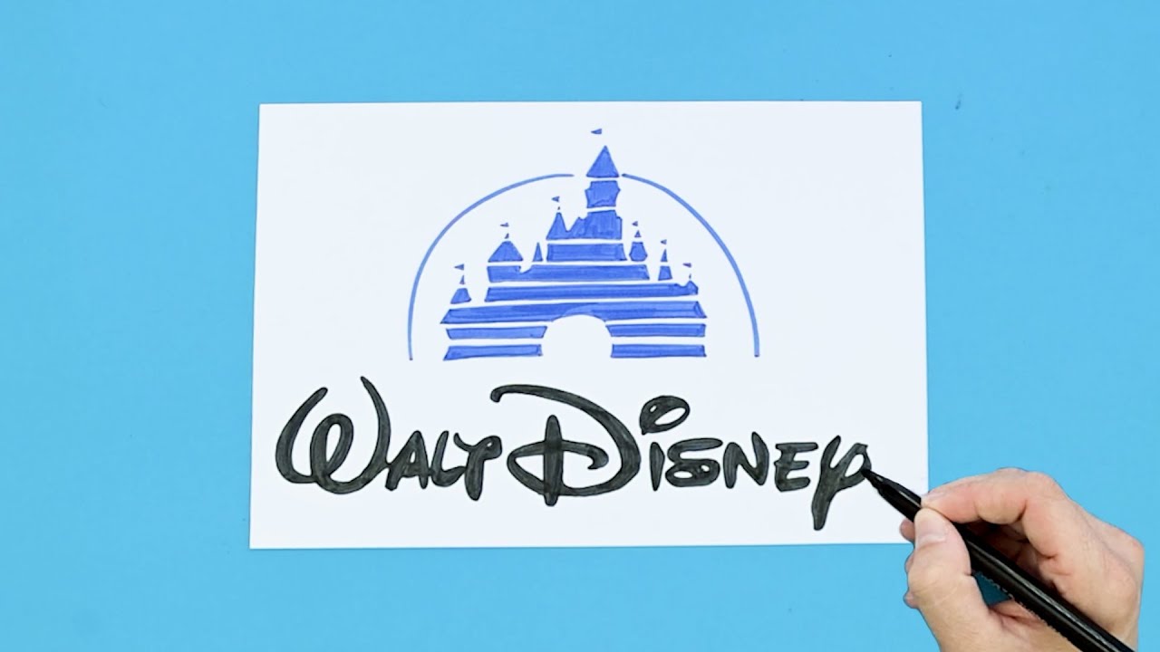 How to draw the Walt Disney logo