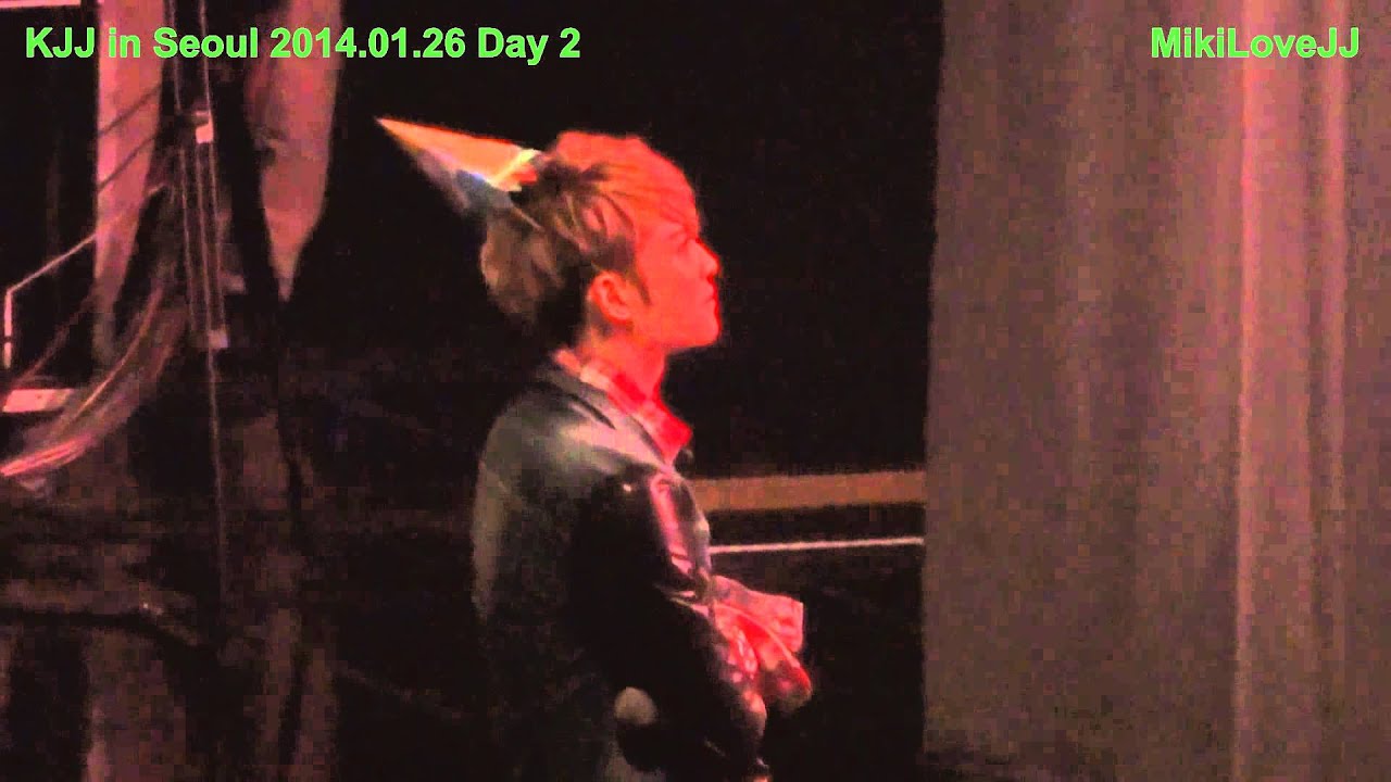 [Fancam] 20140126 KJJ in Seoul - J Party - 1 Birthday Cake & JJ watching Fanmade video