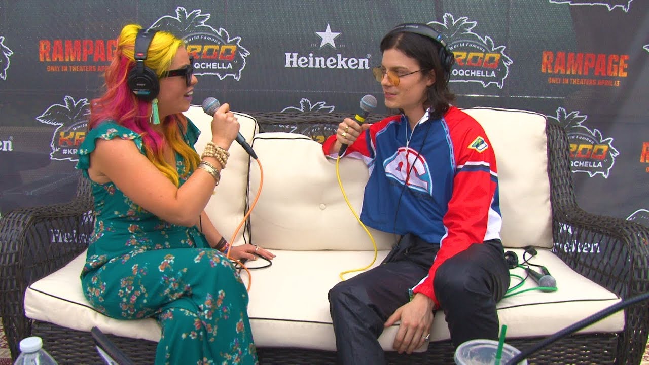 Megan Holiday talks with BORNS at the KROQ Coachella House