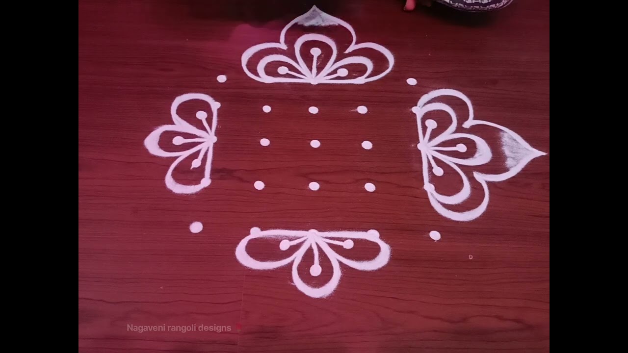 5*5 dots beautiful rangoli designs 🌹#rangoli #indianart #traditionalart #muggulu 