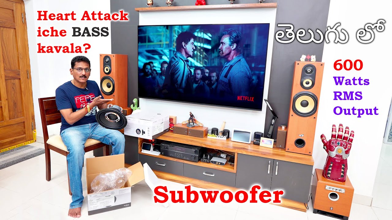 DIY Home Theater 🤯 600 Watts RMS Powerful Subwoofers Unboxing in Telugu...