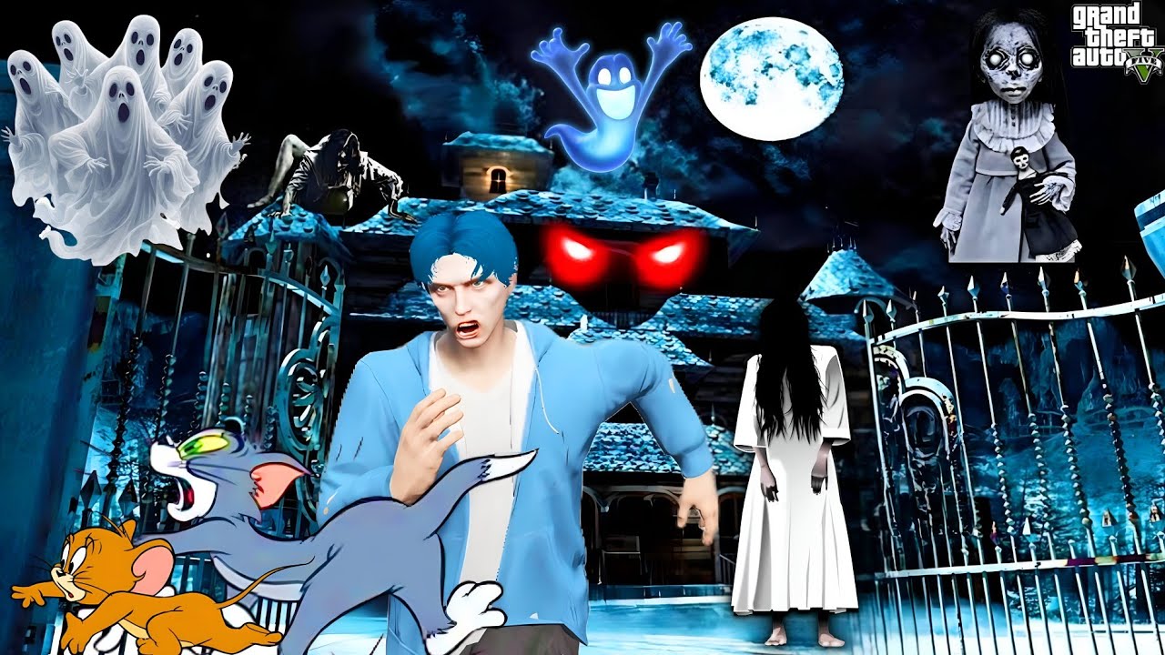 ကမ္ဘာ့သရဲအခြောက်ဆုံး သရဲအိမ်ကြီးမှာ‌နေထိုင်ခဲ့မိတယ်/ I went to Haunted House in GTA V