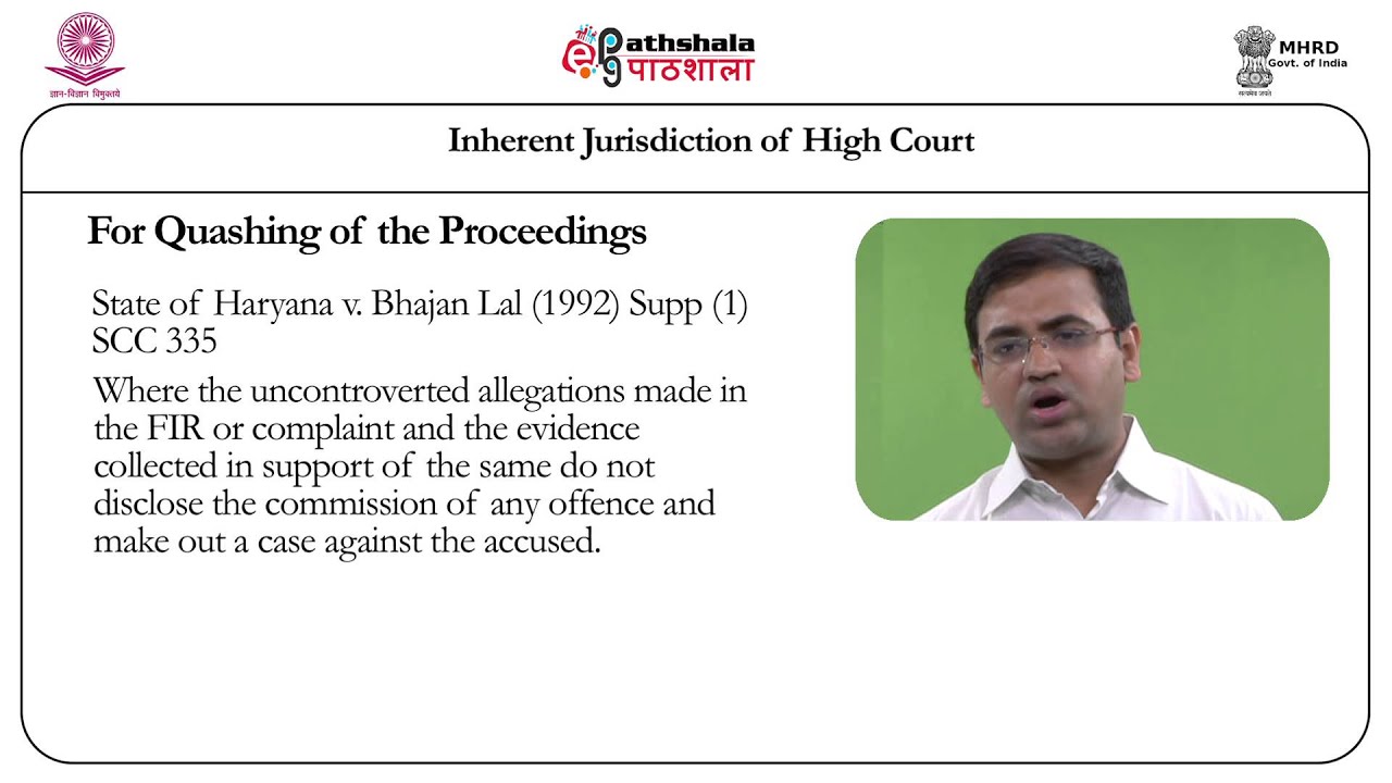 Inherent Jurisdiction of High Court (Law)