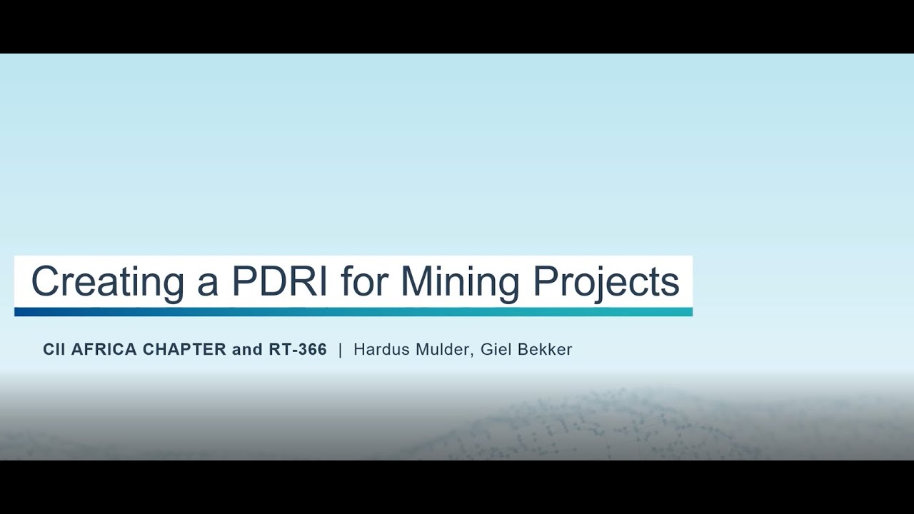 Создание PDRI для горнодобывающих проектов