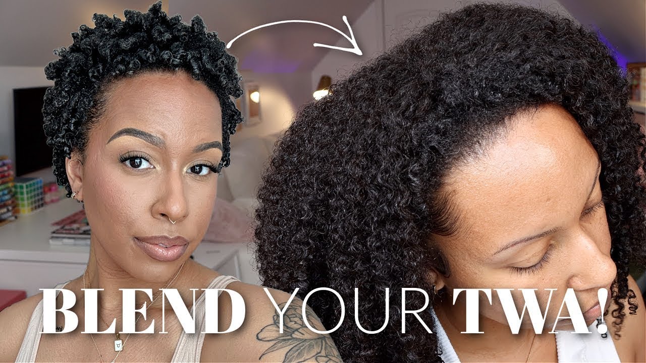 BLEND YOUR TWA WITH THIS CURLY HALF WIG  SHORT NATURAL HAIR  4 SIMPLE STYLES #hergivenhair