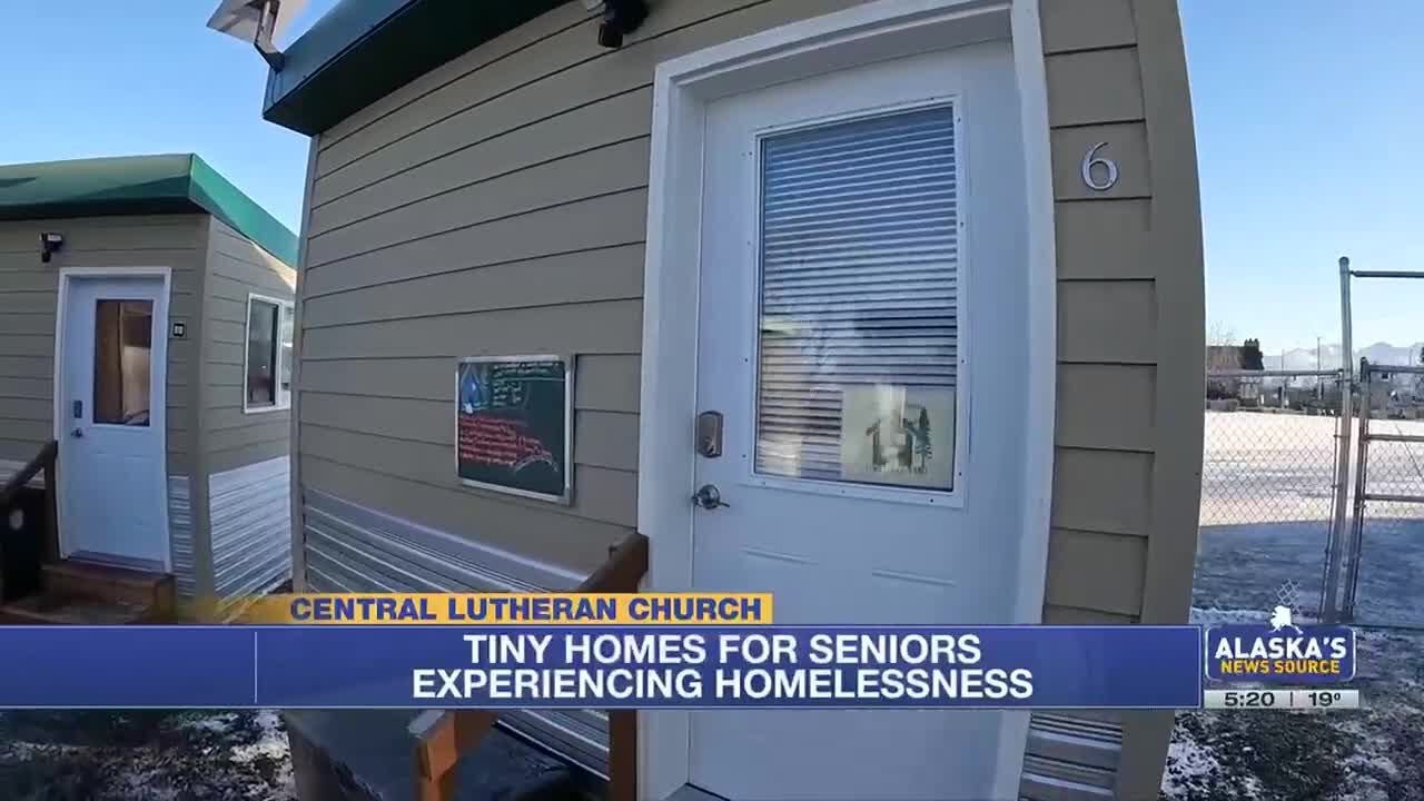 Anchorage church opens tiny houses for homeless seniors