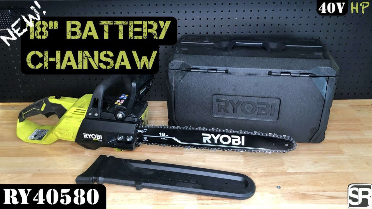 NEW Ryobi 18 in. HP 40V Brushless Lithium-Ion Electric Cordless Battery Chainsaw - RY40580