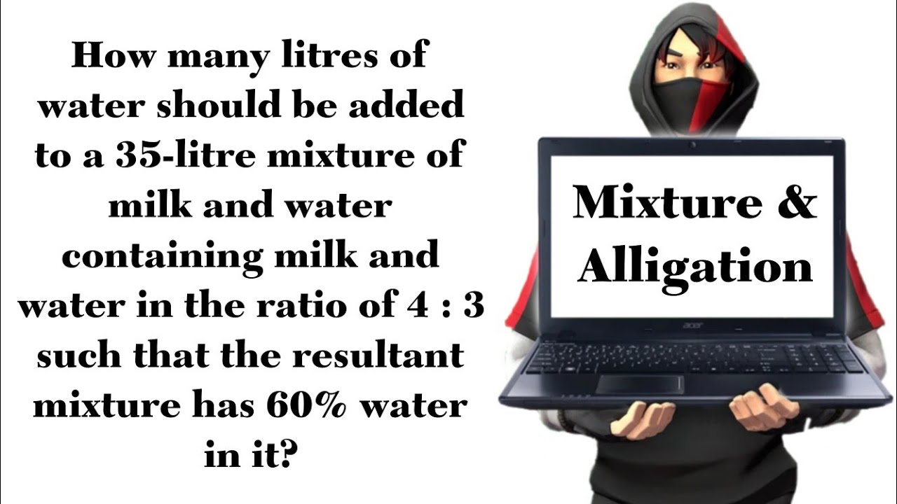 Milk Water Mixture Trick 🥛💧 | Ratio & Percentage Math Problem Solved! | Milk-Water Problem 1 Minute!