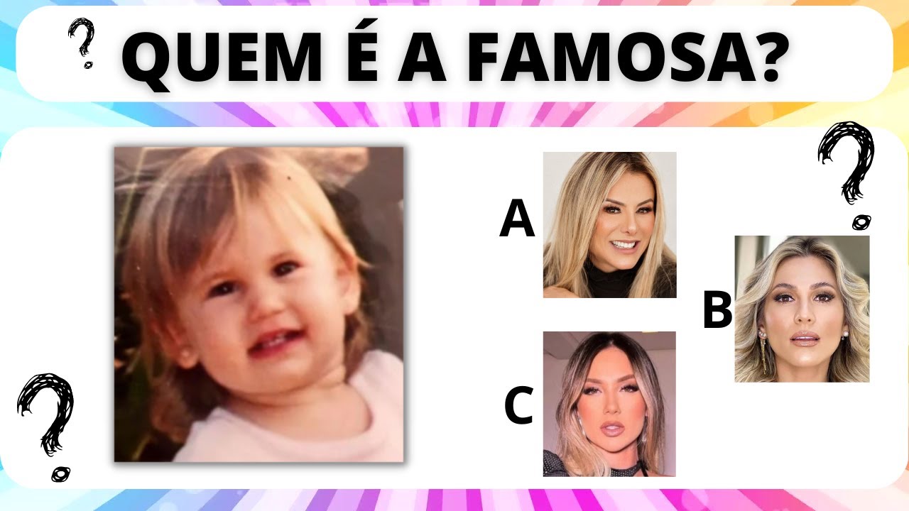 ADIVINHE QUAL É O FAMOSO DA FOTO DE CRIANÇA l Famosos quando eram CRIANÇAS l Quiz Famosos