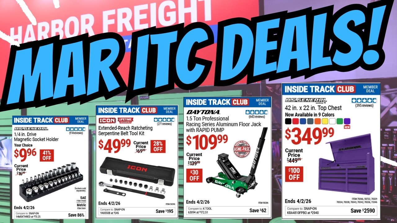 Harbor Freight MARCH ITC DEALS! #harborfreight #automobile #harbro #tools