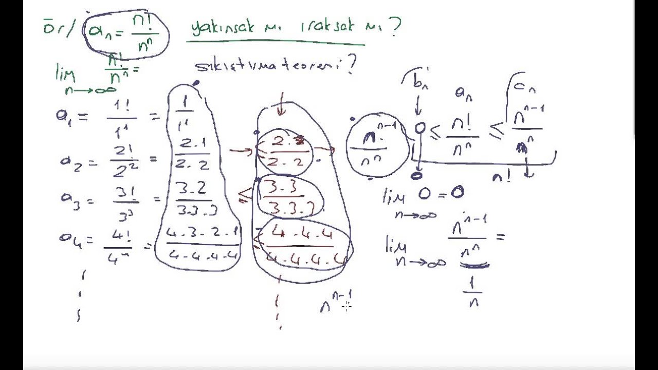 34) Kalkülüs 2 - Dizilerde sıkıştırma teoremi