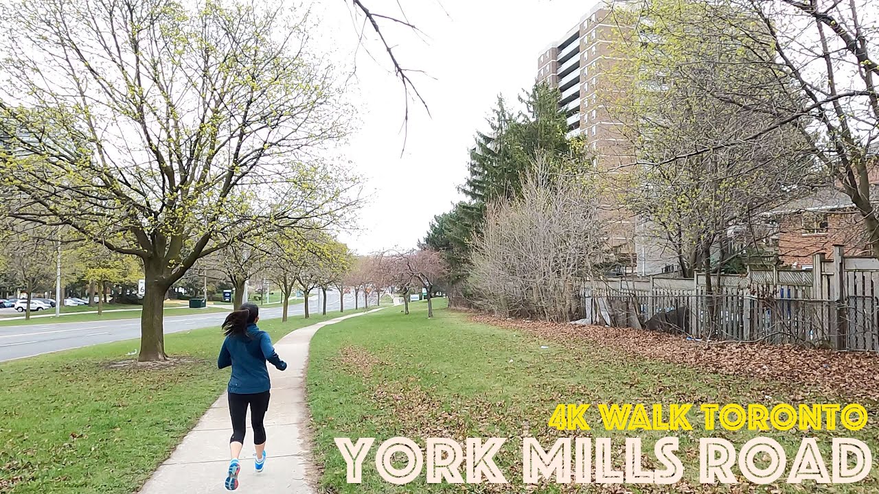 TTC Subway York Mills Station - York Mills Rd. - Leslie St.: 4K Slow Walk Toronto, Canada