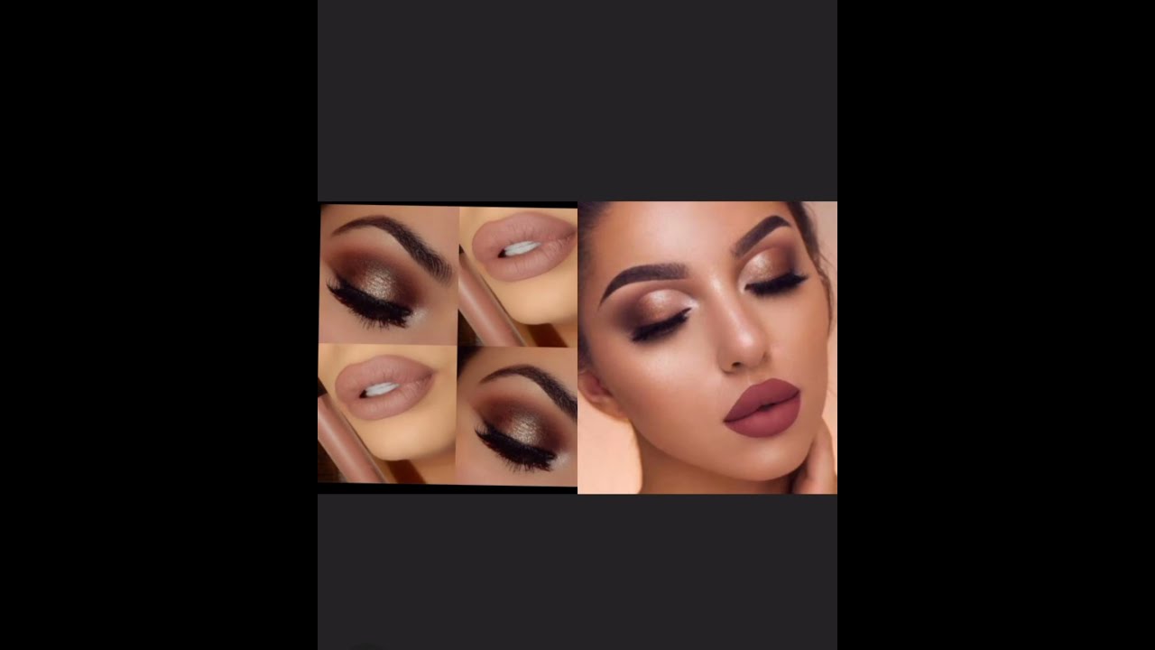 Golden brown eyes with nude lips makeup tutorial ||#nudelips #goldenbrowneyes