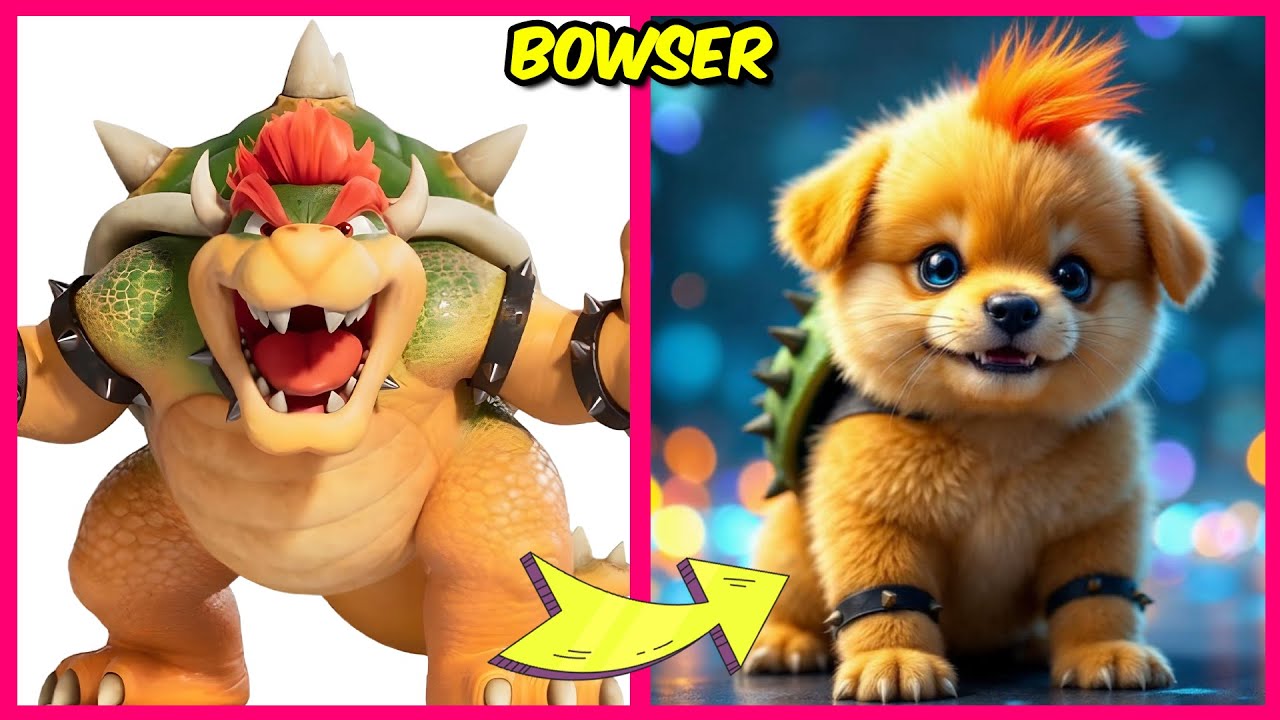Персонажи Super Mario Bros. в облике щенков🐶, их любимые напитки и другие увлечения | Боузер, Марио