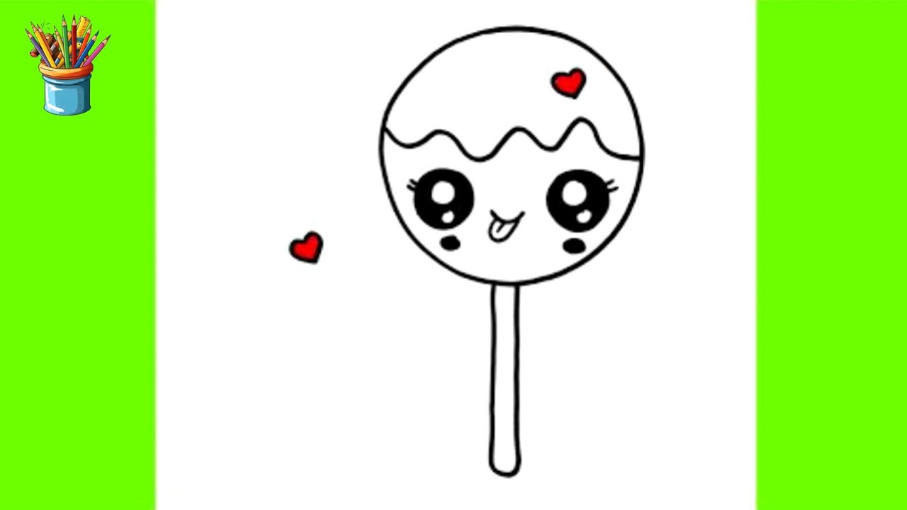 Cute Lollipop Candy Drawing | Easy and Fun Drawing for Kids - Drawing Tutorial 