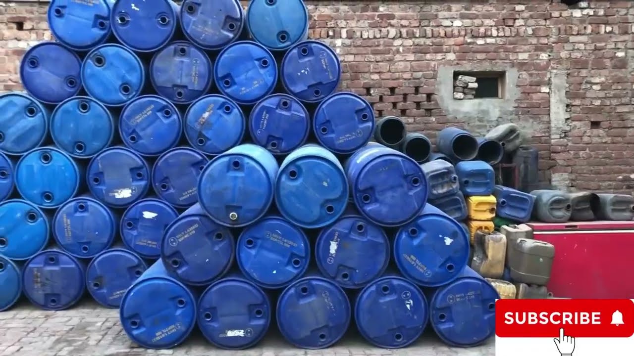 Amazing Process of Making  Wheelbarrow Out of Plastic Oil Drums    How to make Plastic Wheelbarrow