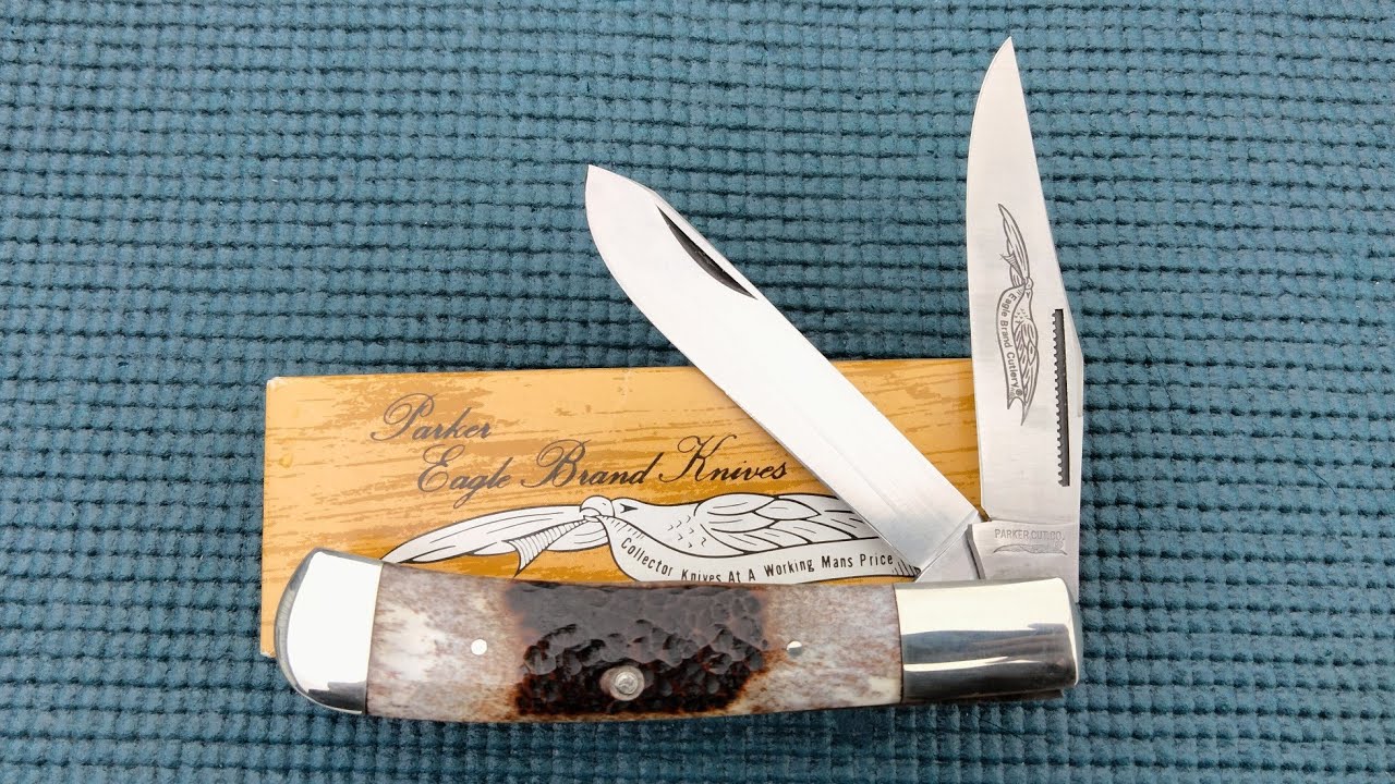 A LEGEND IN IT'S OWN MIND ~ Vintage ~ Eagle Brand Knives ~ Parker Cut Co. Stag Trapper made in Japan