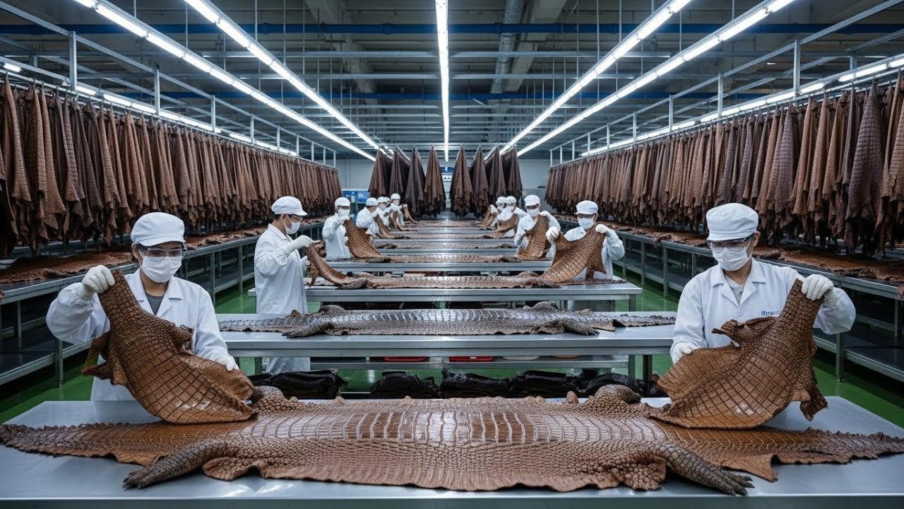 How Crocodile Leather Is Made 🐊 — From Farm to High-End Fashion (Full Process)