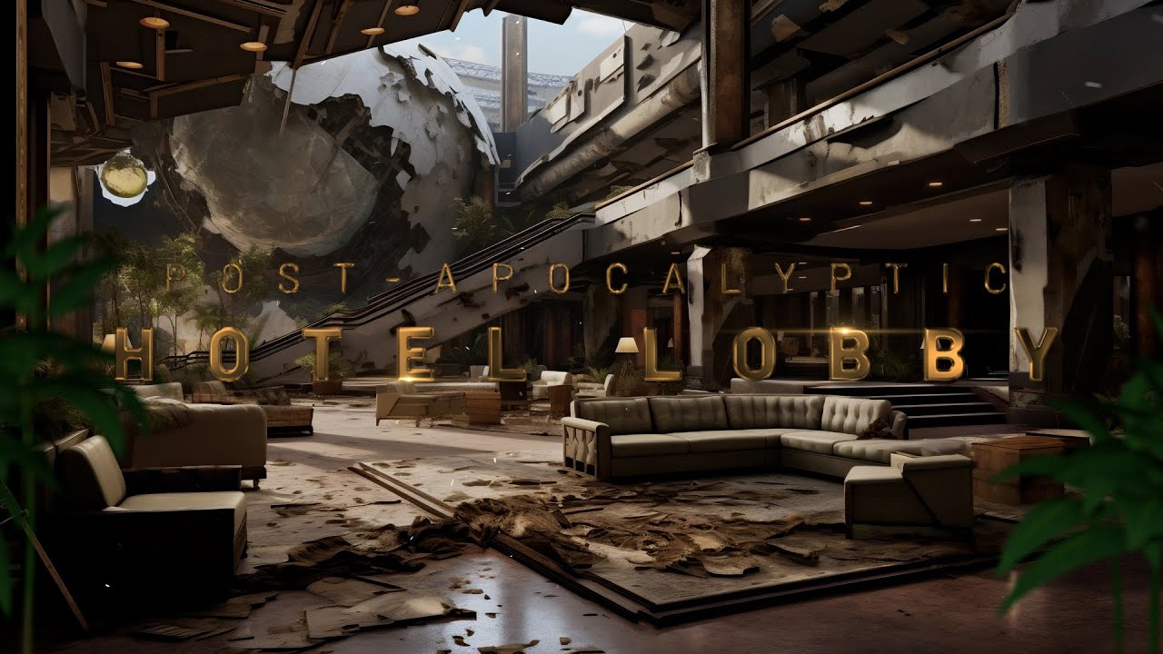Post Apocalyptic Hotel Lobby | Relaxing Ambient Video for Study and Meditation