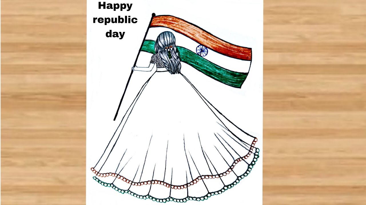 Sundar Republic Day Per Chitra Kaise Banaen | Happy Republic Day Drawing |26 January Special Drawing