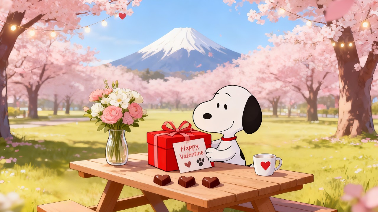 Snoopy’s Romantic Valentine Picnic 💘 Soft Lofi Music for Work & Study 🎁 Warm and Cozy Lofi Vibes