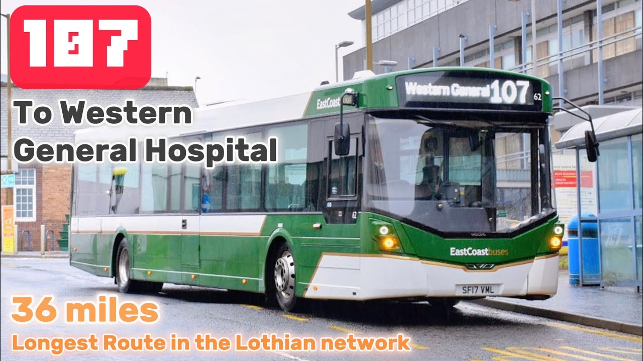 *Longest Route in the network* FRV: East Coast Buses 107 Dunbar Asda ➡️ Western General Hospital