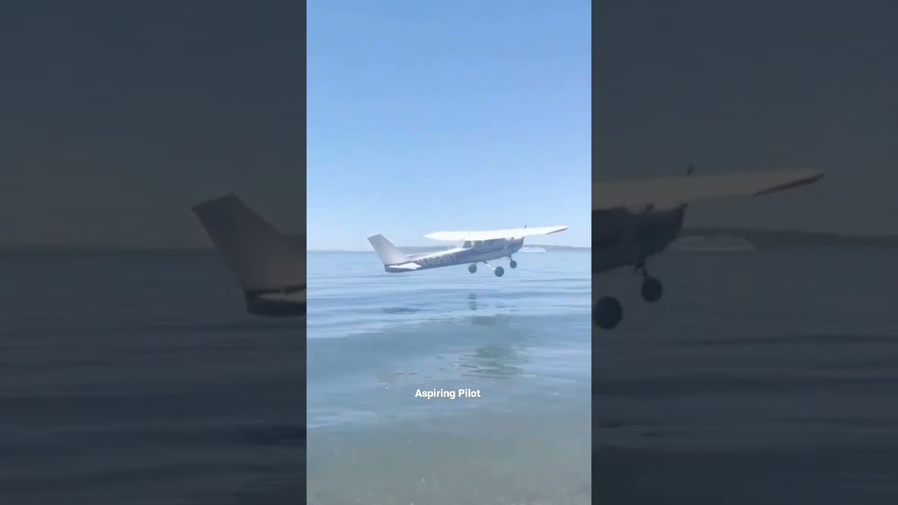 Cessna 152 makes emergency water landing on beach