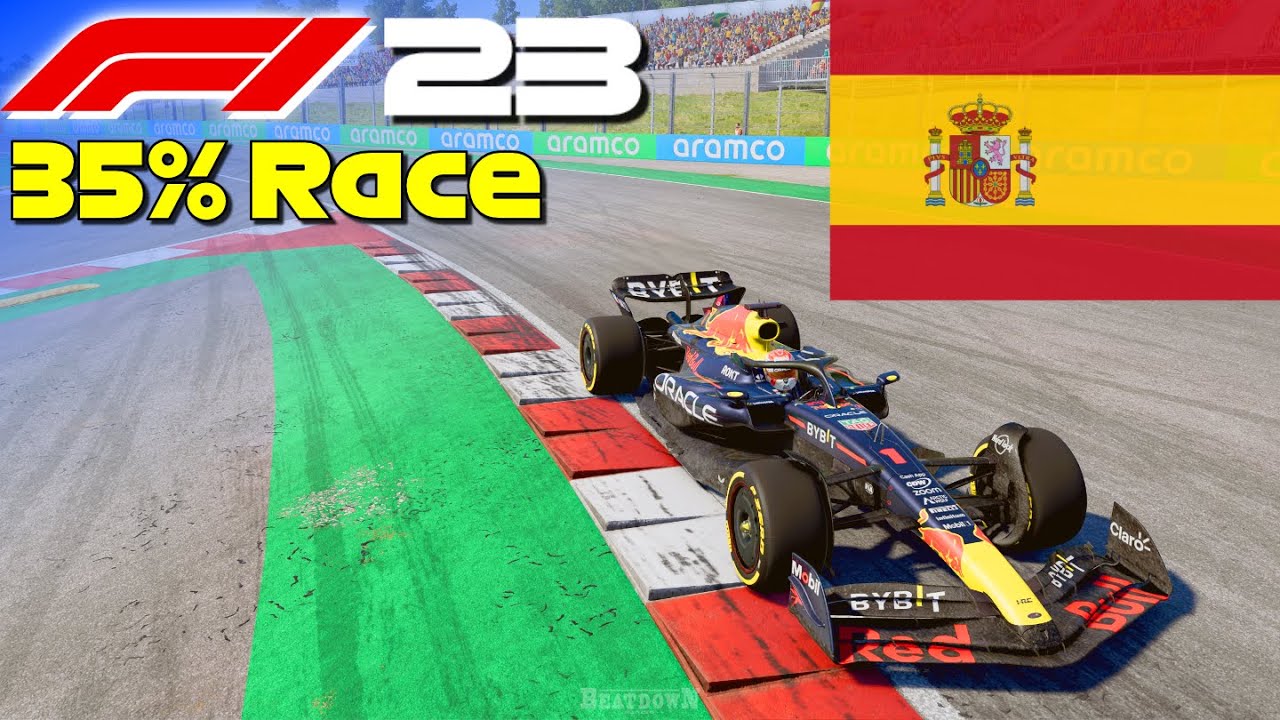 F1 23 PC Gameplay - 35% Race Spain (w/ New 2023 Layout)