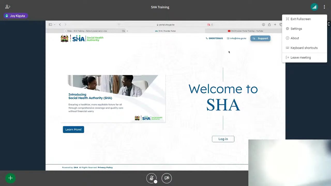 SHA Provider Portal Training