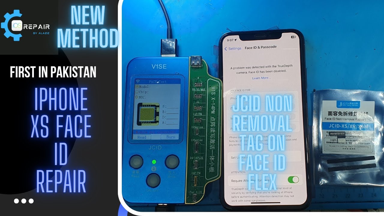 First in Pakistan! JCID New method Face ID Repair - V1SE Tag On Flex - Non Removal Method for iPhone