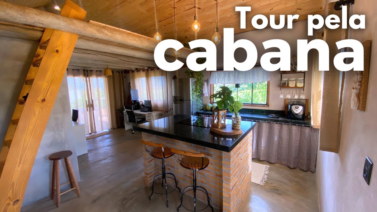 Tour pela nossa cabana rústica e moderna de 30m²