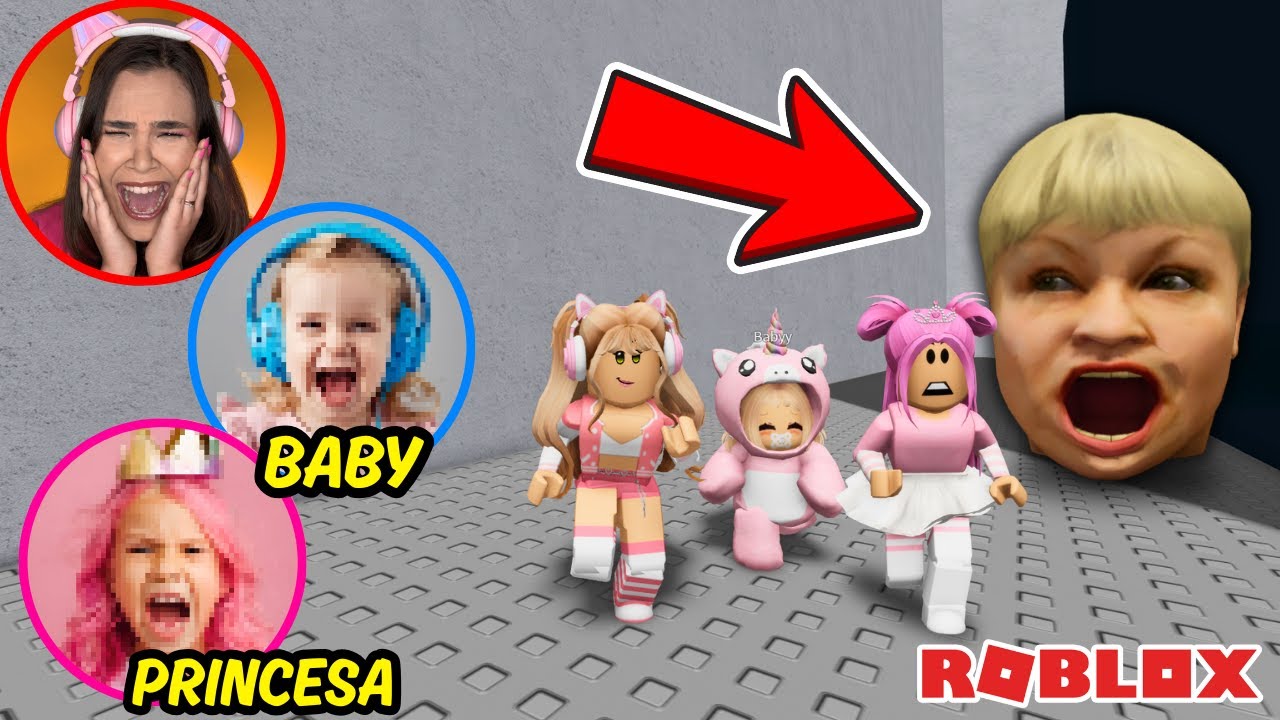 Minhas FILHAS JOGARAM o FUJA da CABEÇA IRRITADA pela PRIMEIRA VEZ no ROBLOX!