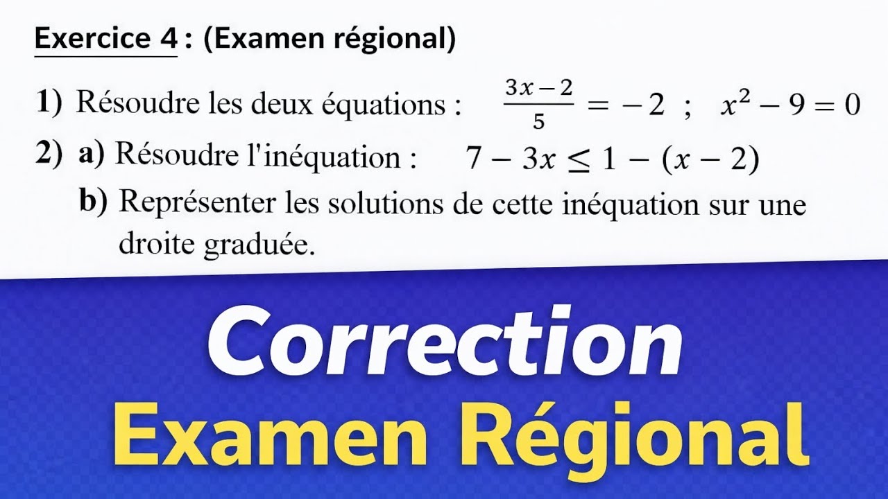 Equation et inéquation : Exercice