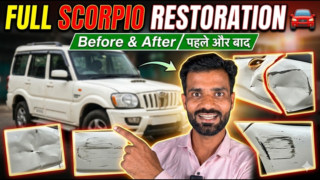 Mahindra Scorpio full Restoration!!We opened every single part on this scorpio & then Painted it!!