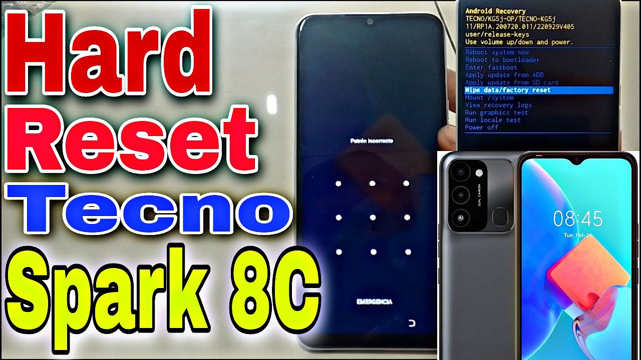 Hard Reset Tecno Spark 8c, Formatear TECNO KG5j