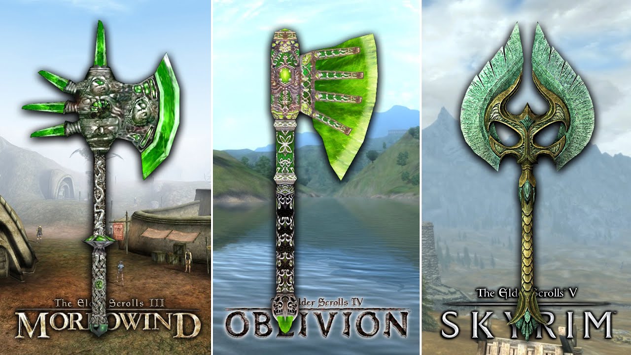 Morrowind vs. Oblivion vs. Skyrim - Weapons Comparison