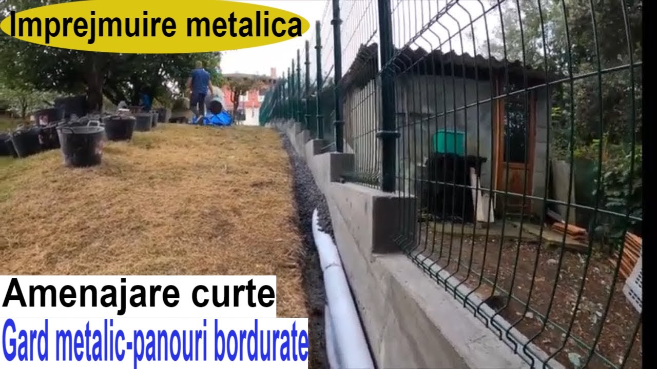 Cum se face un gard metalic cu bordura din beton? Constructie gard din panouri bordurate