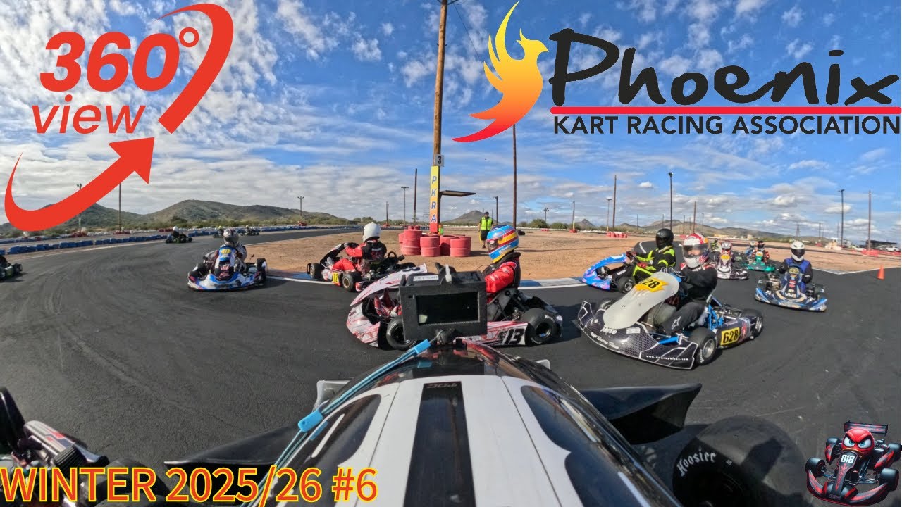 360° (Crazy 7+ Kart Pileup Start!!) @ PKRA 2025/26 Winter #6 LO206 Sr. Heat (Full Track CW) 1-4-2026